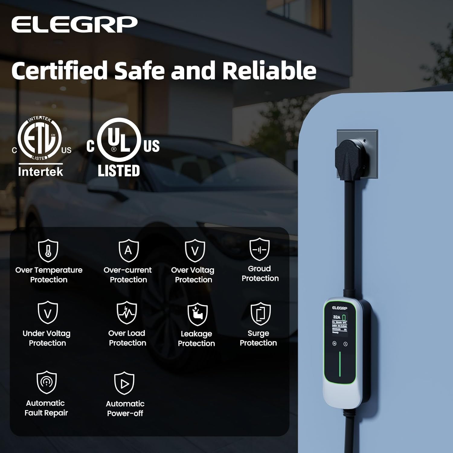 ELEGRP 32 Amp draagbare elektr - Home Ev Charger recensie en prijs