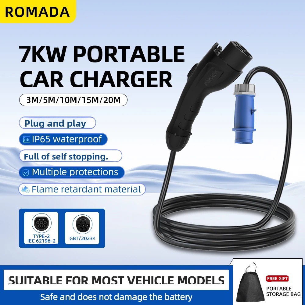 7KW 32A Elektrische Voertuig E - Ev Charger Adapter recensie en prijs